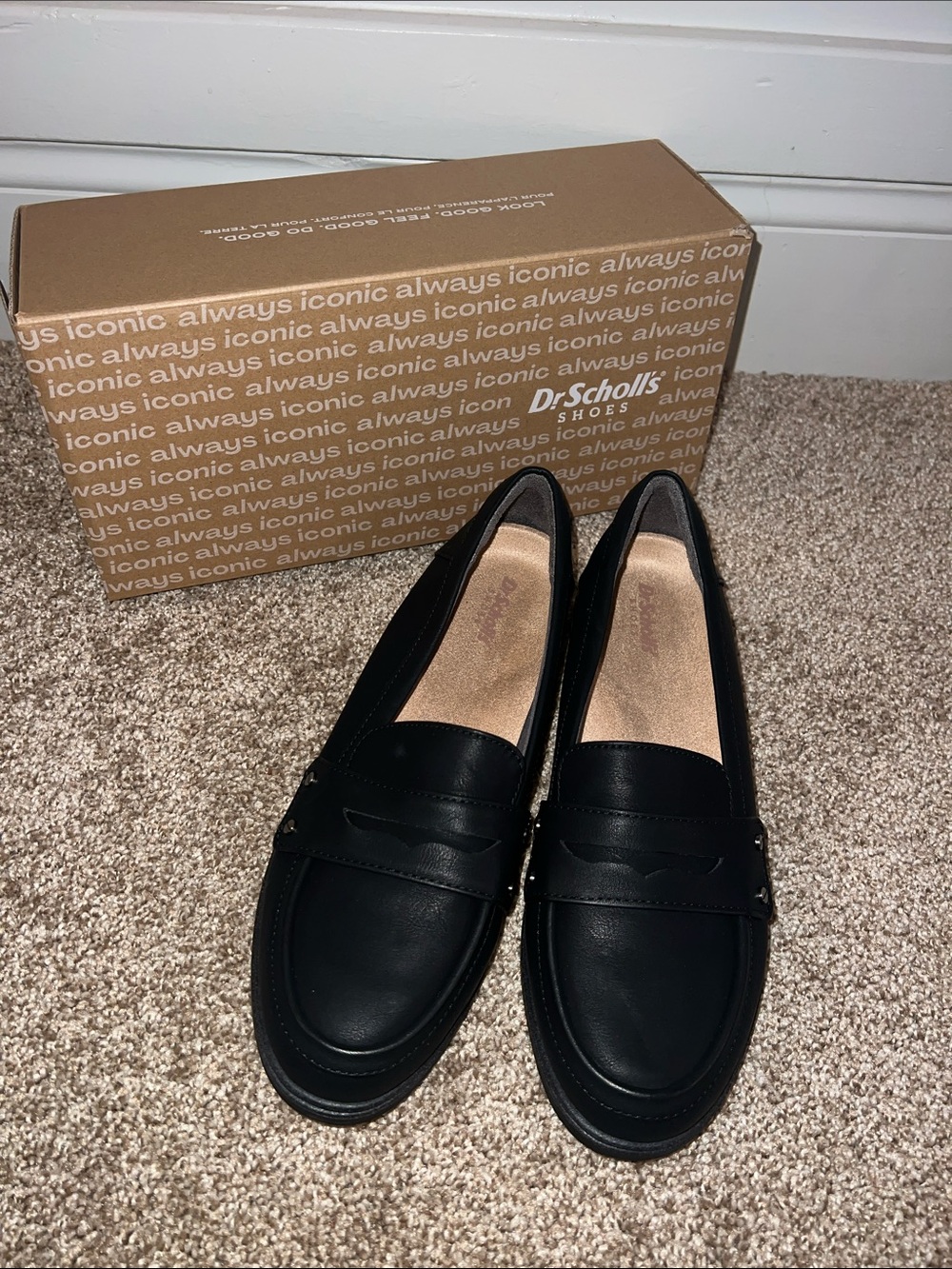 Dr. Scholl's Hello Black Leather Penny Loafers